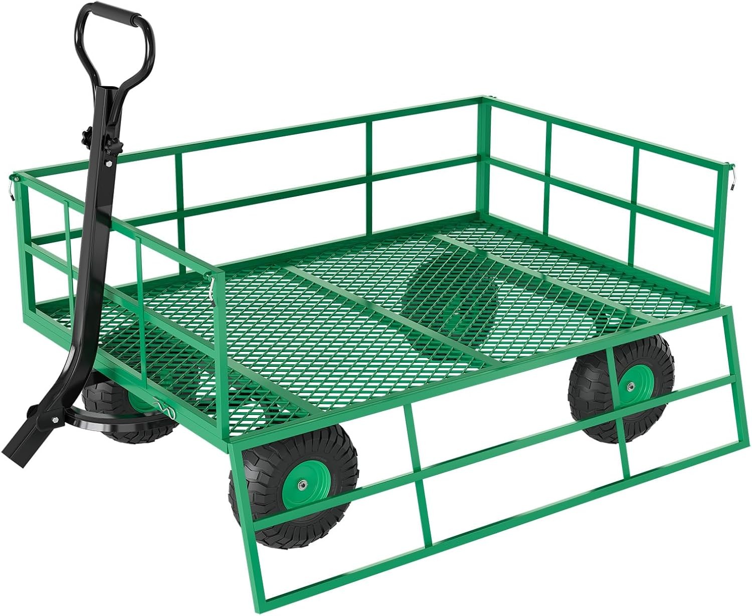3 in 1 500LBS Heavy Duty Steel Garden Cart Pullable Garden Wagon for Gardening
