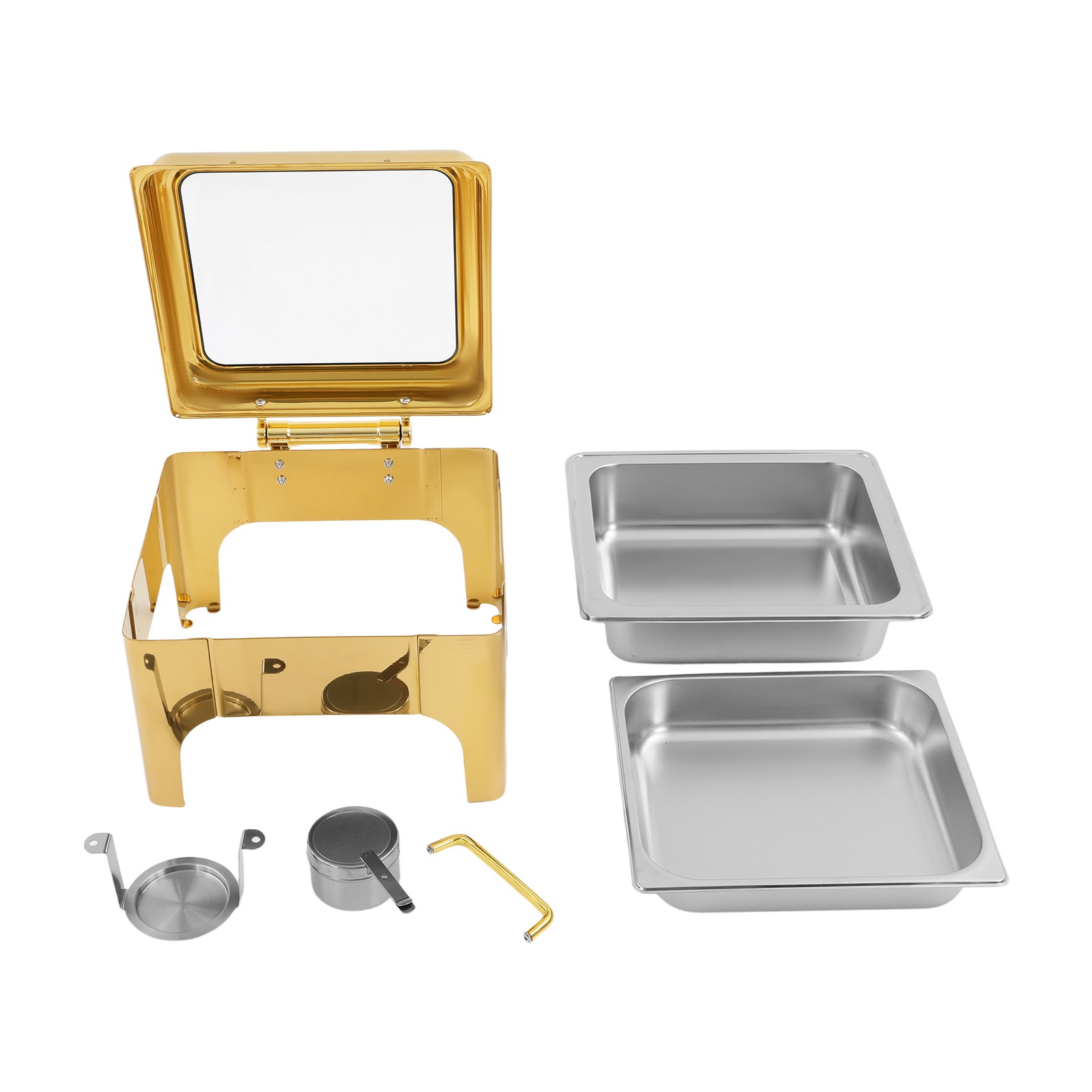 6L Gold Buffet Warmer Buffet Chafing Dish Set Modern Stainless Steel Food Warmer