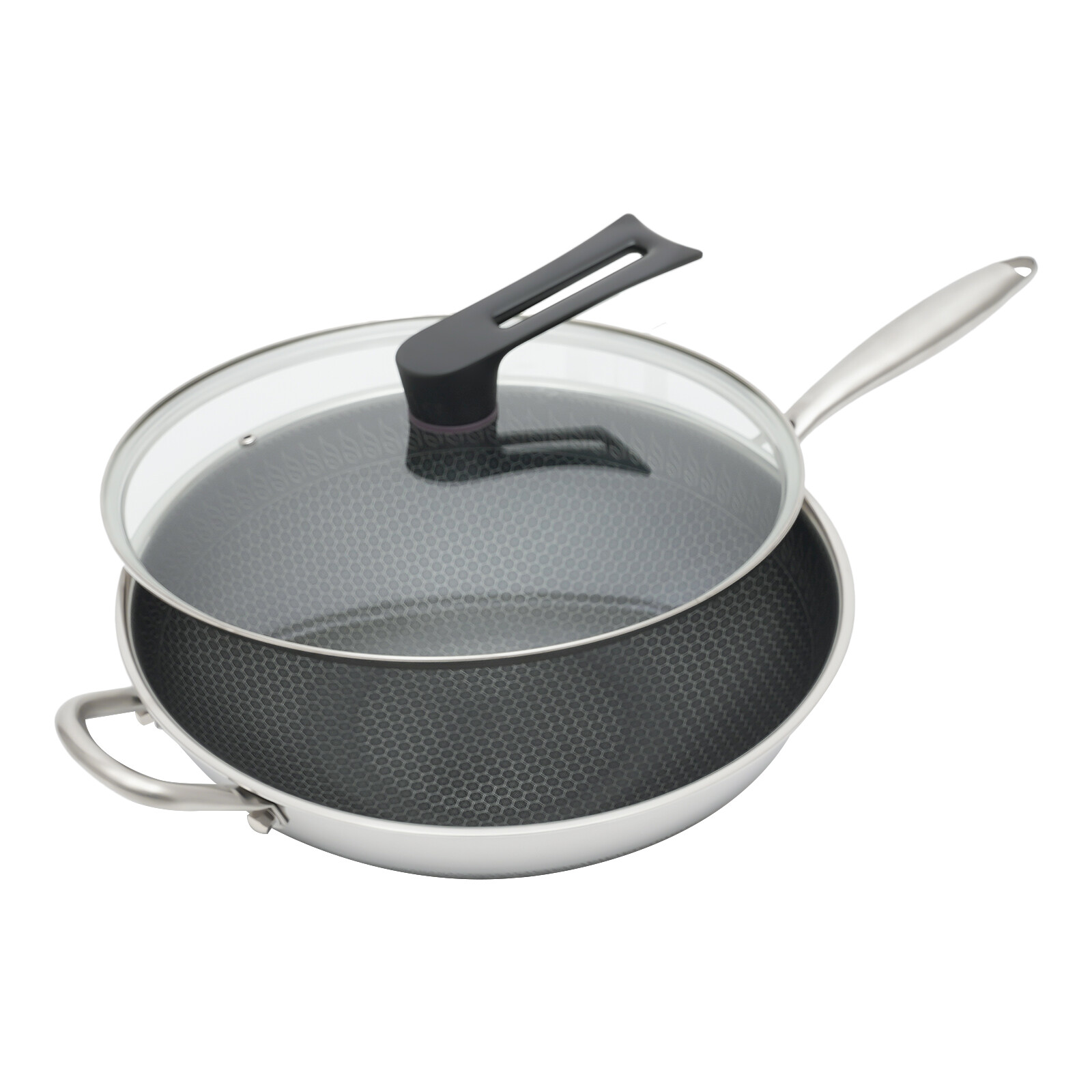 Stainless Steel Wok 316 Grade with Etching and Polishing 34cm Diameter