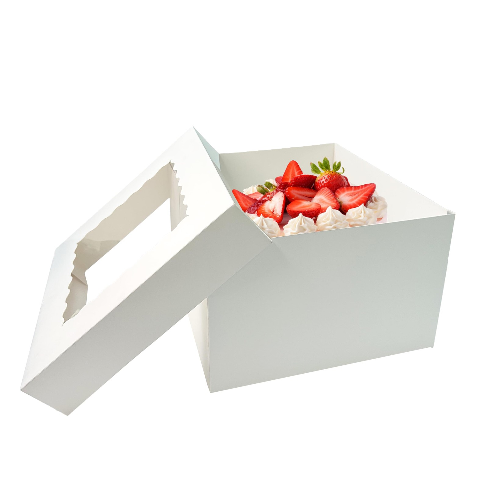 GoldenBakeryFamily 10 Pcs Cake Boxes,12x12x8 Inches White （12 Inch 10 Pack）