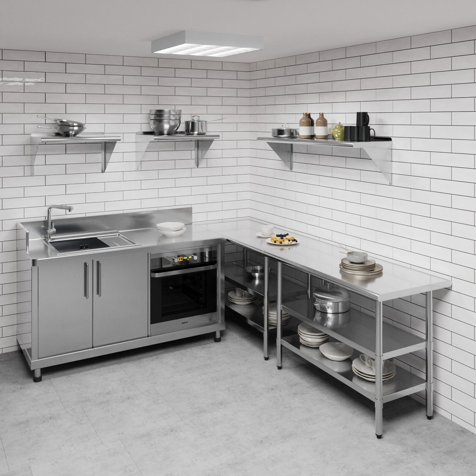 14 in. x 48 in. Stainless Steel Wall Shelf