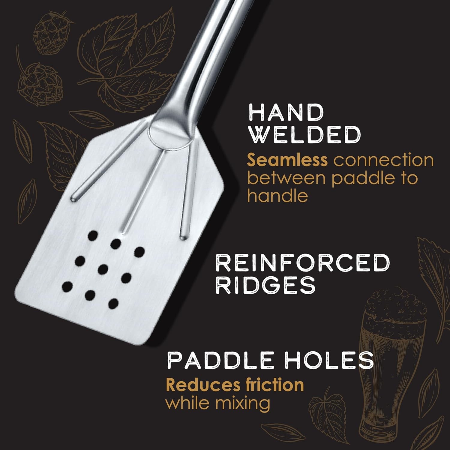 Commercial Grade 36″ Stainless Steel One Piece Deluxe Mixing Paddle Heavy Duty