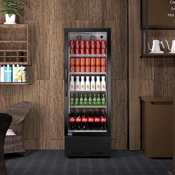 NEW 8 Cu. Ft Commercial Display Refrigerator 1 Door Merchandiser Beverage Cooler