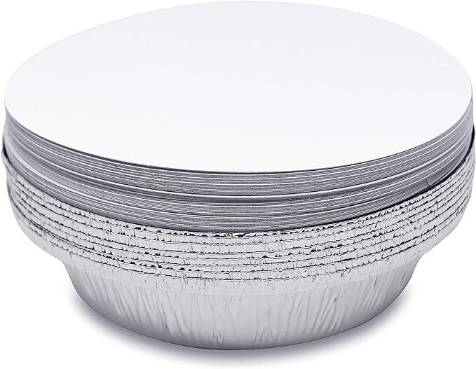 9″ Premium Disposable Round Aluminum Foil Pans With Board lids Baking Storage