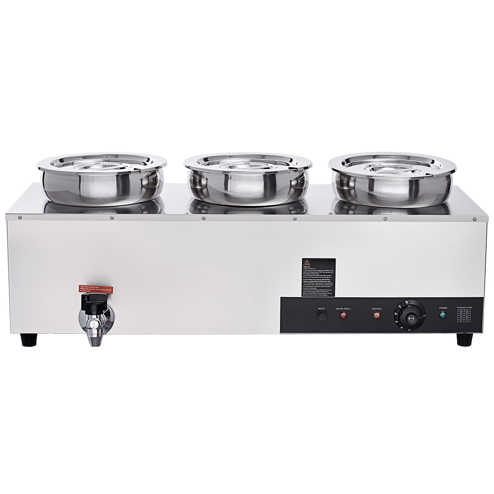 Uimoso Commercial Soup Warmer Soup Station with 3*7.4Qt Pot Soup Kettle Warmer