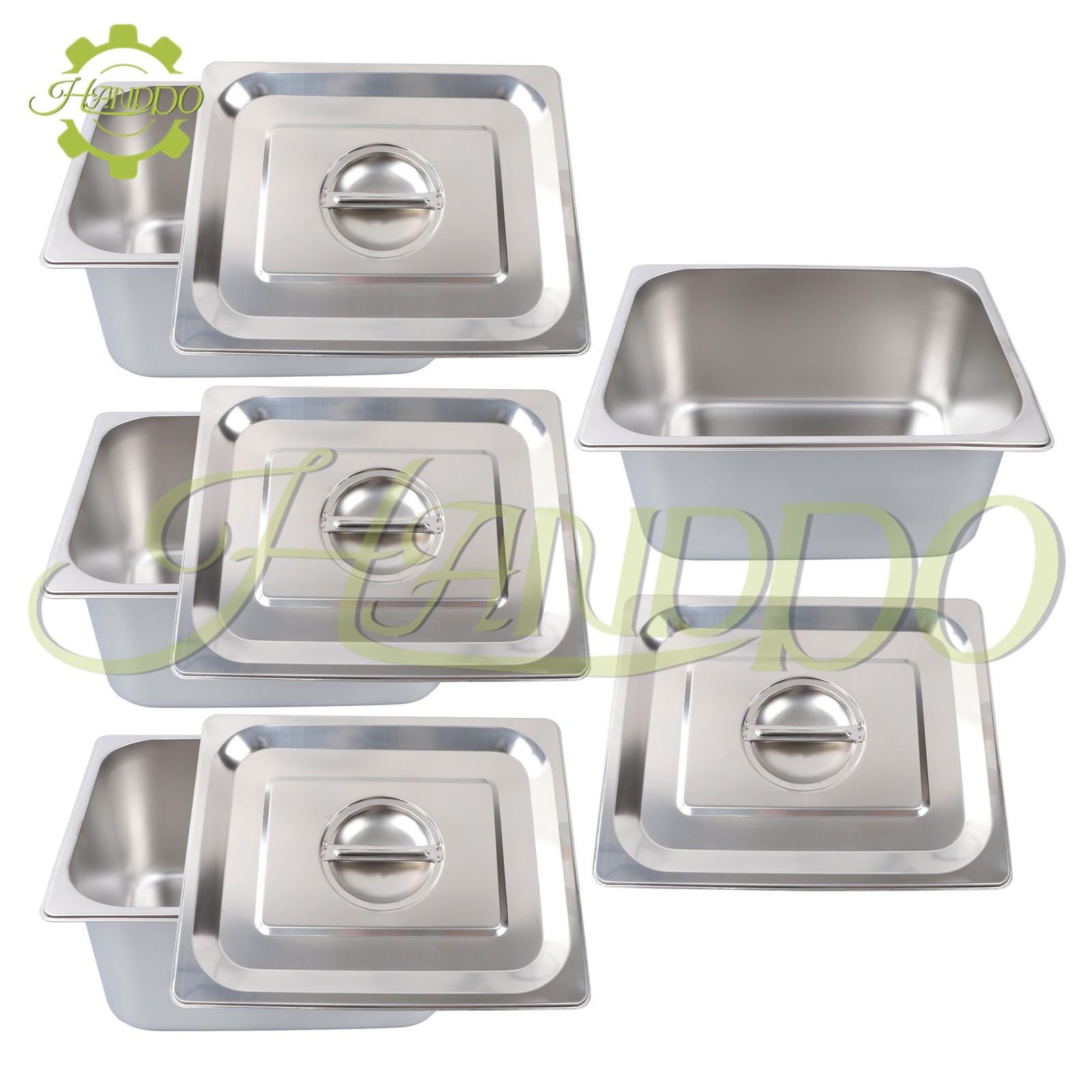 4Pack 1/2 Size 6″ Deep Stainless Tray Storage Container for Restaurant with Lid