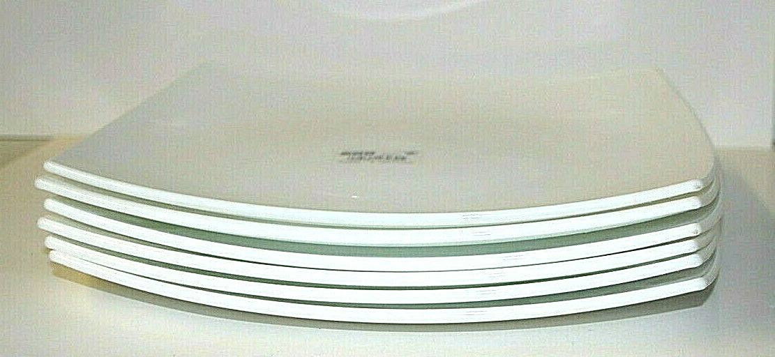 Arcoroc Square White 10 1/2″ Dinner Plates C9872 Opal Delice 6 Total C1073