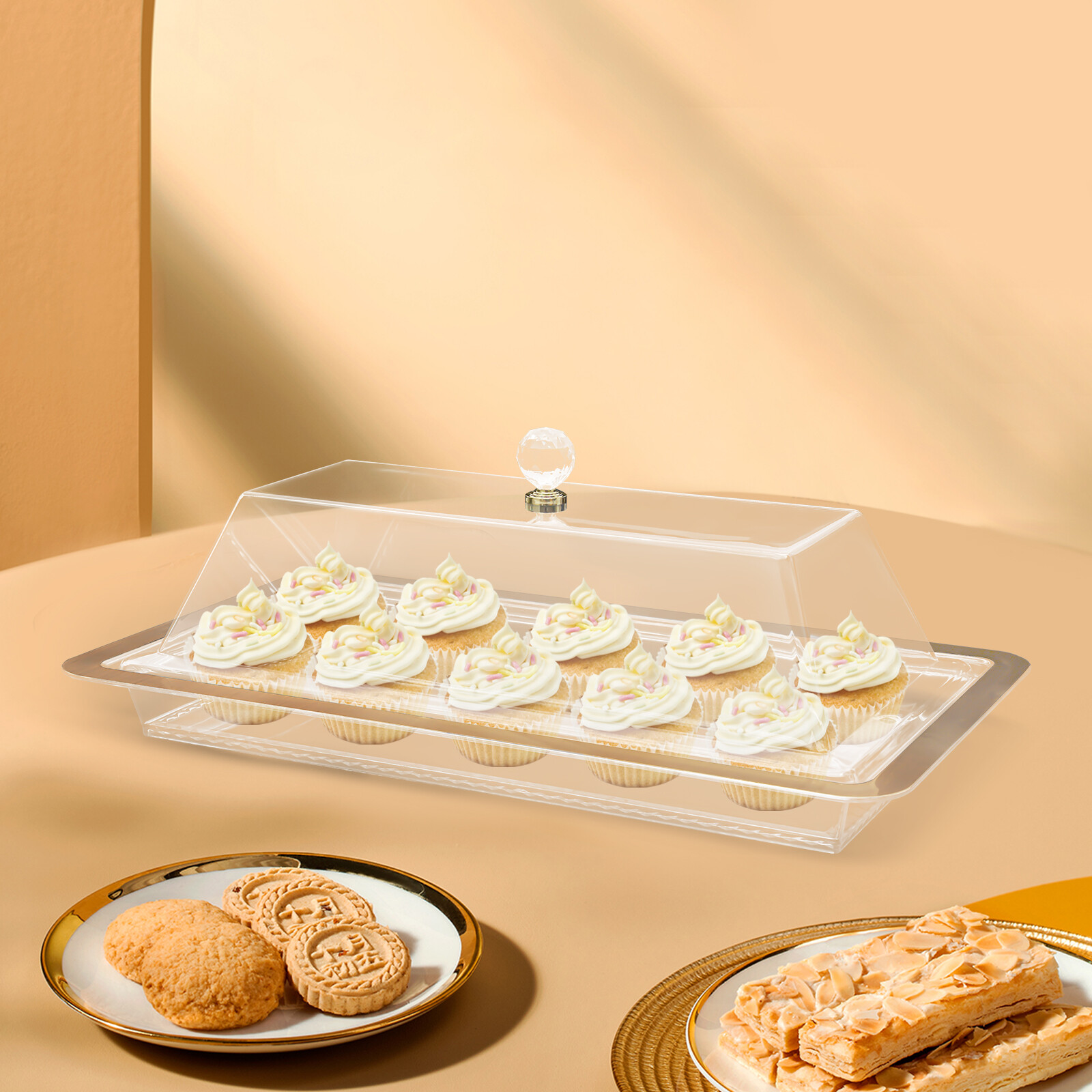 Acrylic Cake Stand Serving Tray with Lid Wedding Cake Stand with Cover Modern