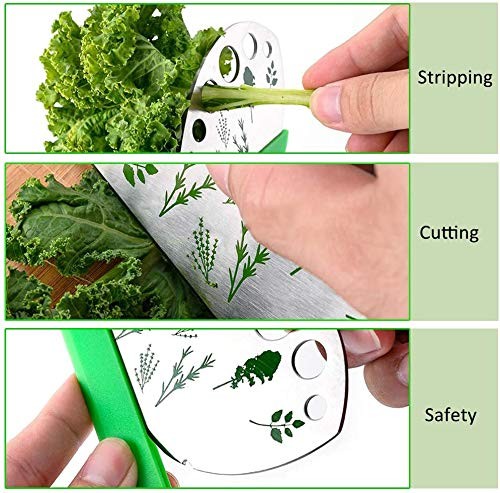 Herb Stripper, Jiaedge Green 9 holes 5.5 x 2.75 x 0.39 inches, 1 Pieces