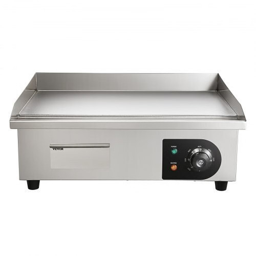 Commercial Electric Griddle, 1750W, 122-570°F Adjustable Temp Control, Stainles