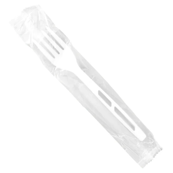 Karat Earth® WRAPPED CPLA Compostable Fork, Heavy Weight/White (750ct),KE-U3400W