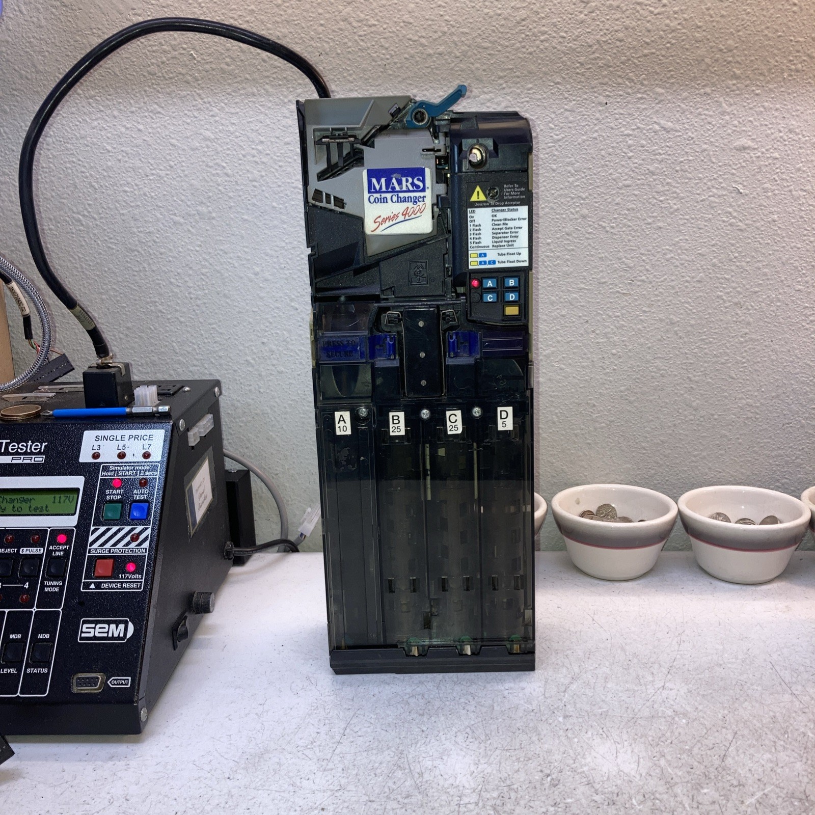 MARS MEI Series VN 4000 120V 4 Tube Coin Mech /Changer . Completely Rebuilt. ￼