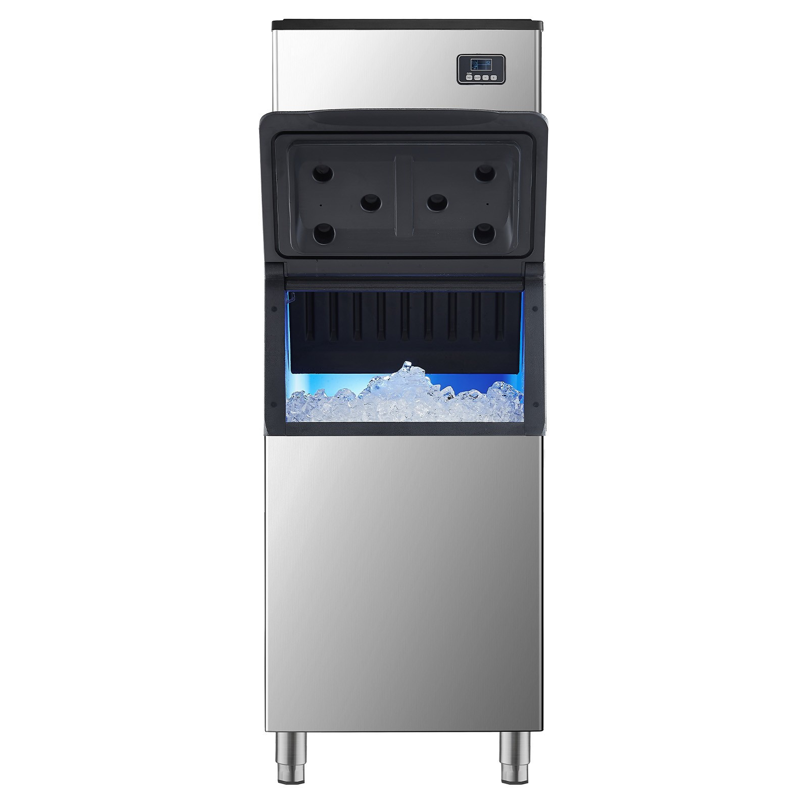 VEVOR Commercial Ice Maker 360LBS/24H with 300LBS Storage Bin Auto Self-Cleaning