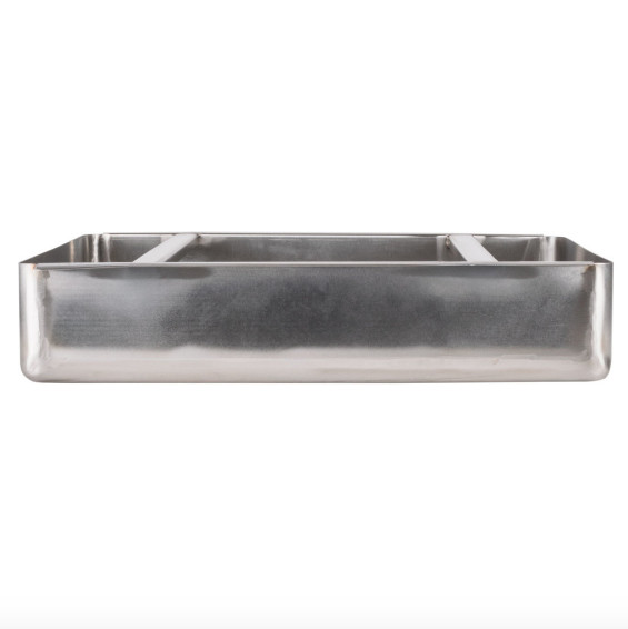 19 1/2″ x 19 1/2″ x 4″ Silver Stainless Steel Scrap Pre-Rinse Sink Basket Rails