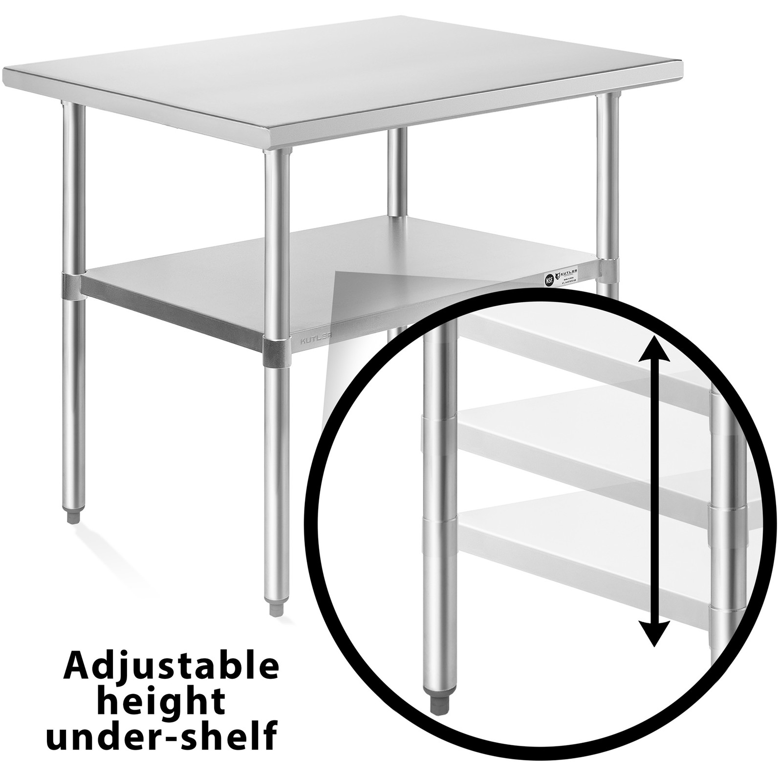 24×36 Stainless Steel Table, NSF Commercial Restaurant Kitchen Prep & Work Table