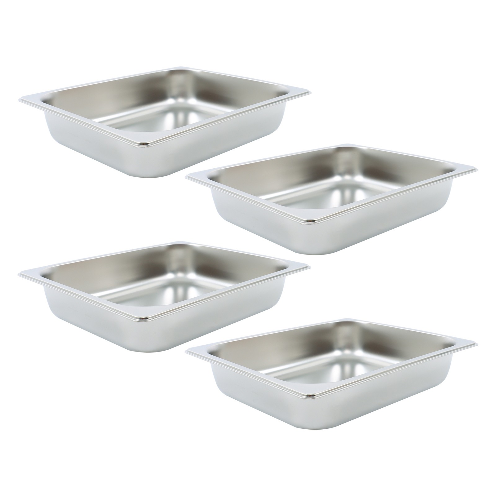 4 Pack Hotel Pans Half Size 2.5″ Deep 1/2 Size Stainless Steel Steam Table