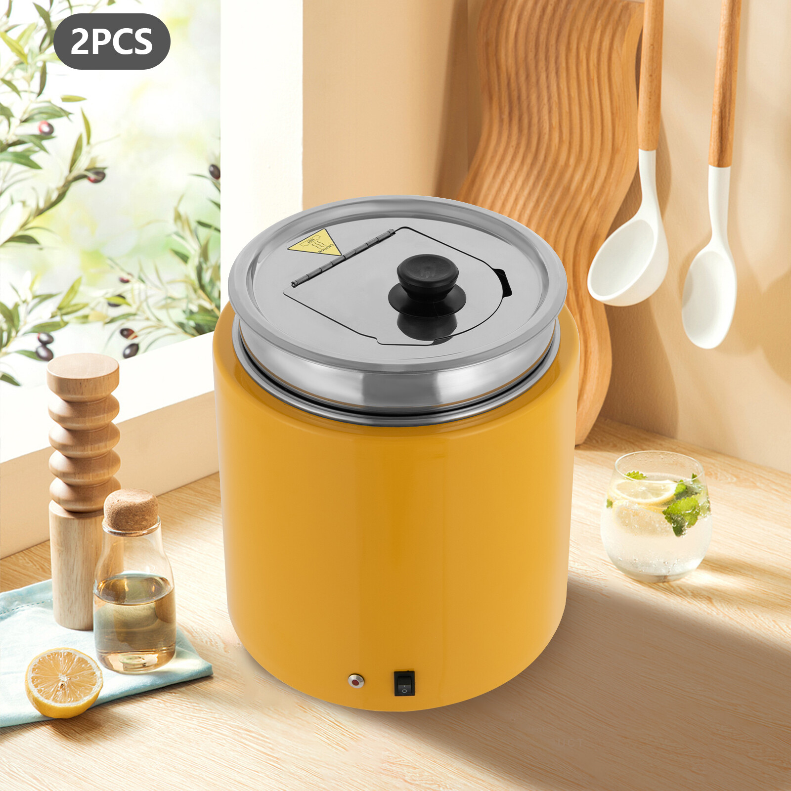 2PCS Commercial Soup Warmer Drinks Warming Equipment For Restaurant Cafeteria US