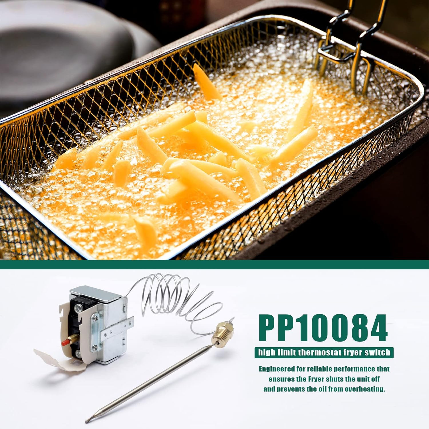 PP10084 High Limit Thermostat Fryer Switch Lchmo5030 Compatible with Pitco Fryer