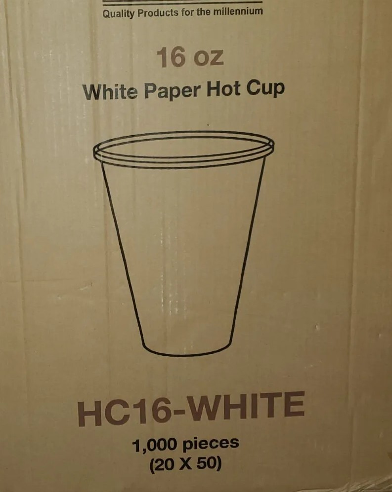100 To 1000 Disposable Paper Hot Coffee Cups With Flat White Lids 16oz