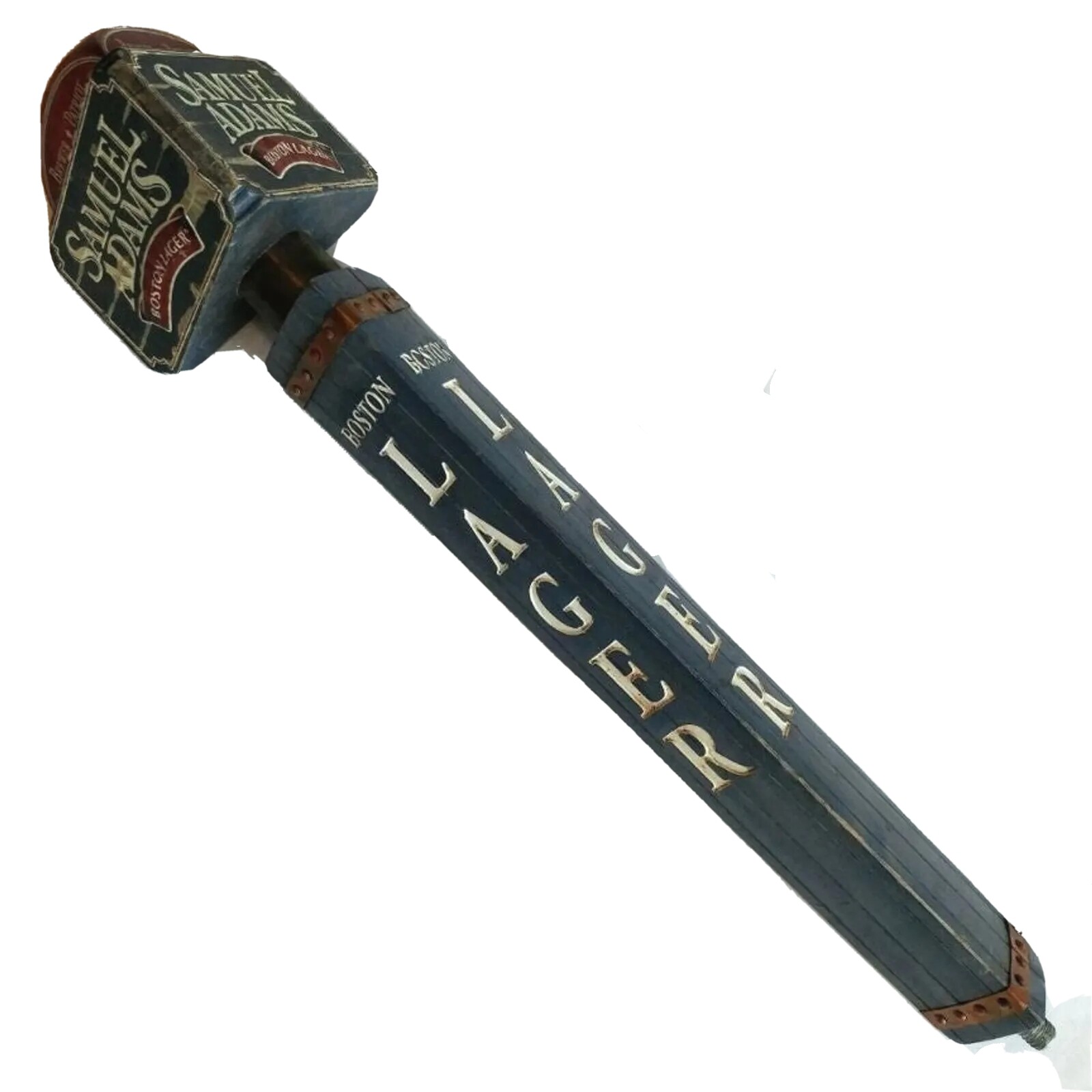 Samuel Adams Boston Lager 12″ Beer Tap Handle Brewer Patriot Man Cave 3 Sided
