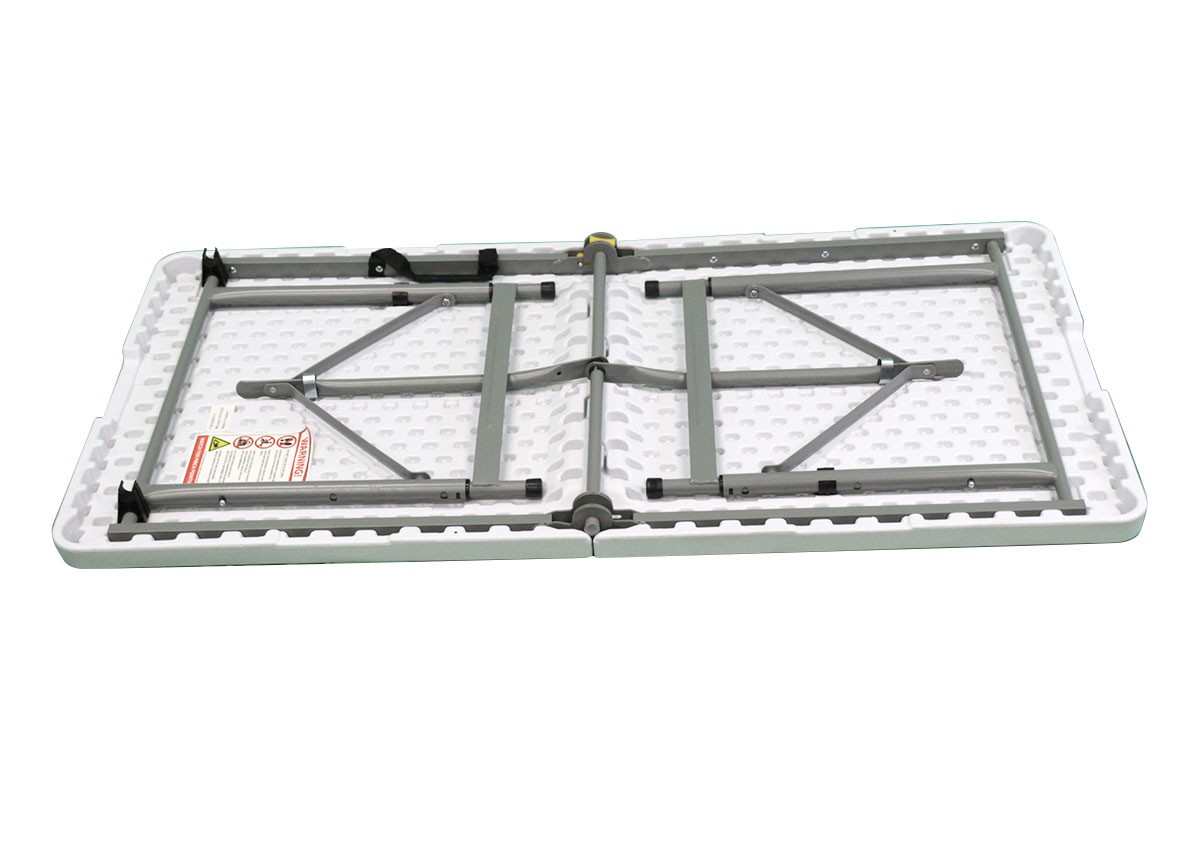 TentandTable Rectangle Fold in Half Banquet Table, White, 48 in