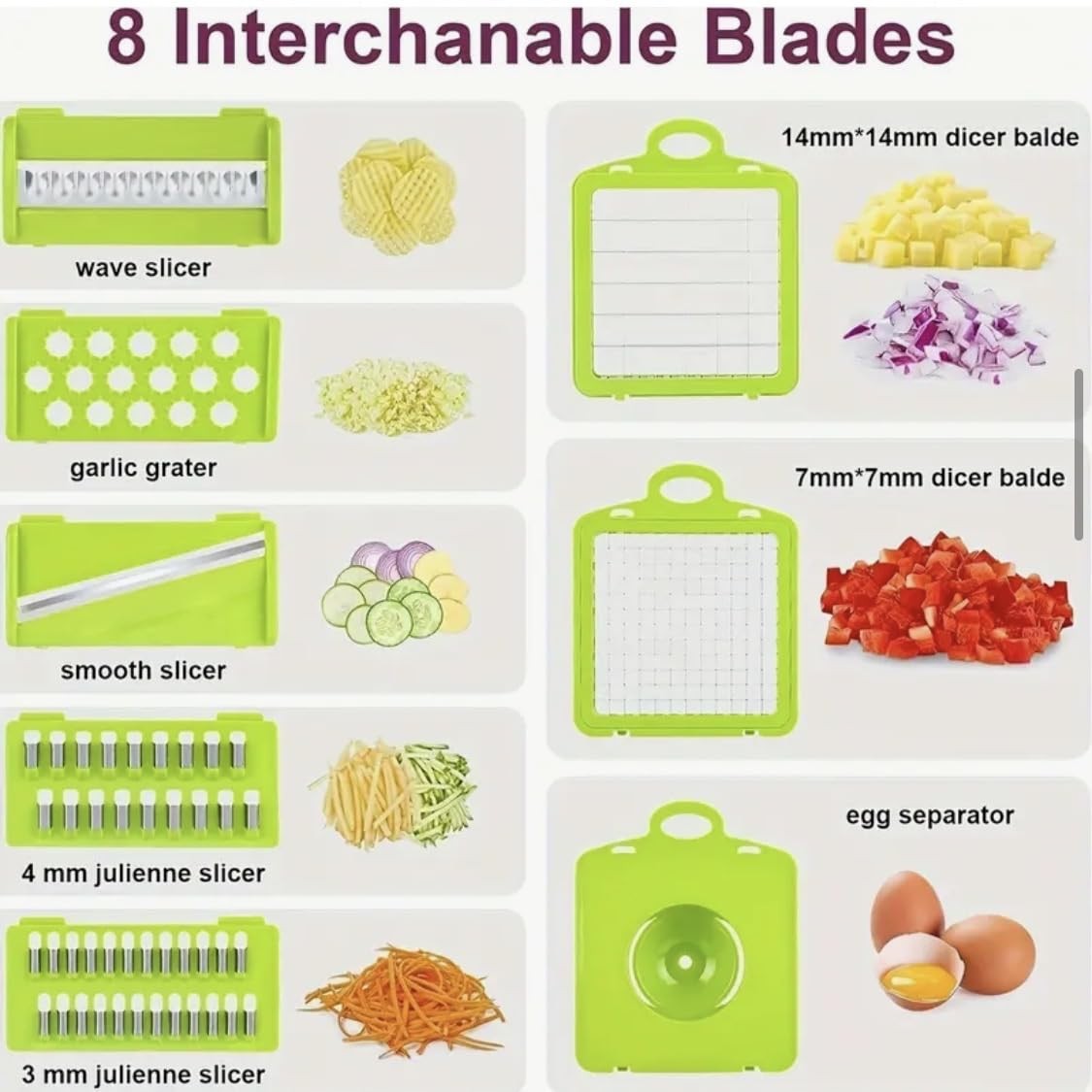 14 in 1 Vegetable Chopper Dicer with Container, Large, Black And Green
