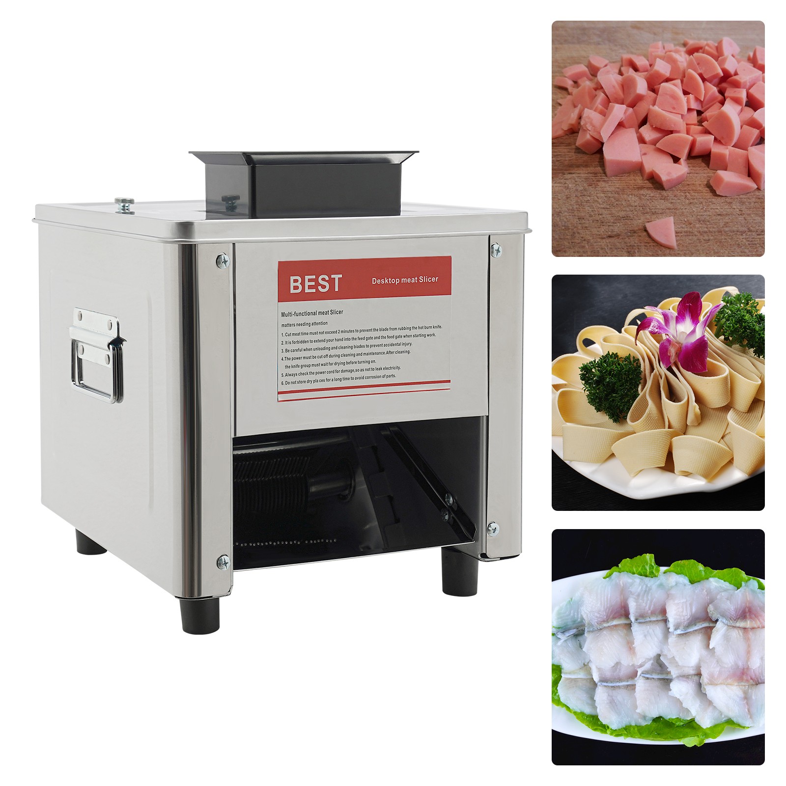 Electric Meat Cutter Slicer 850W Stainless Steel Commercial Slicing Dicing