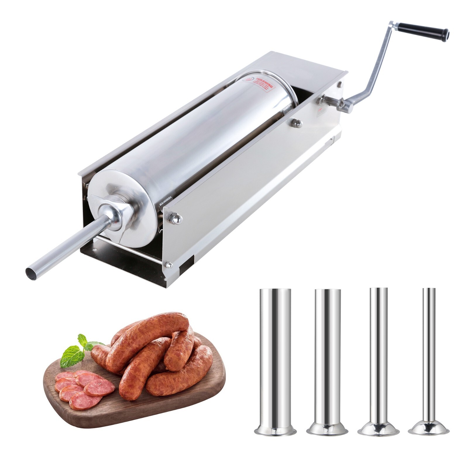Hakka Horizontal Sausage Stuffer 7L Stainless Steel Manual Meat Filler Press
