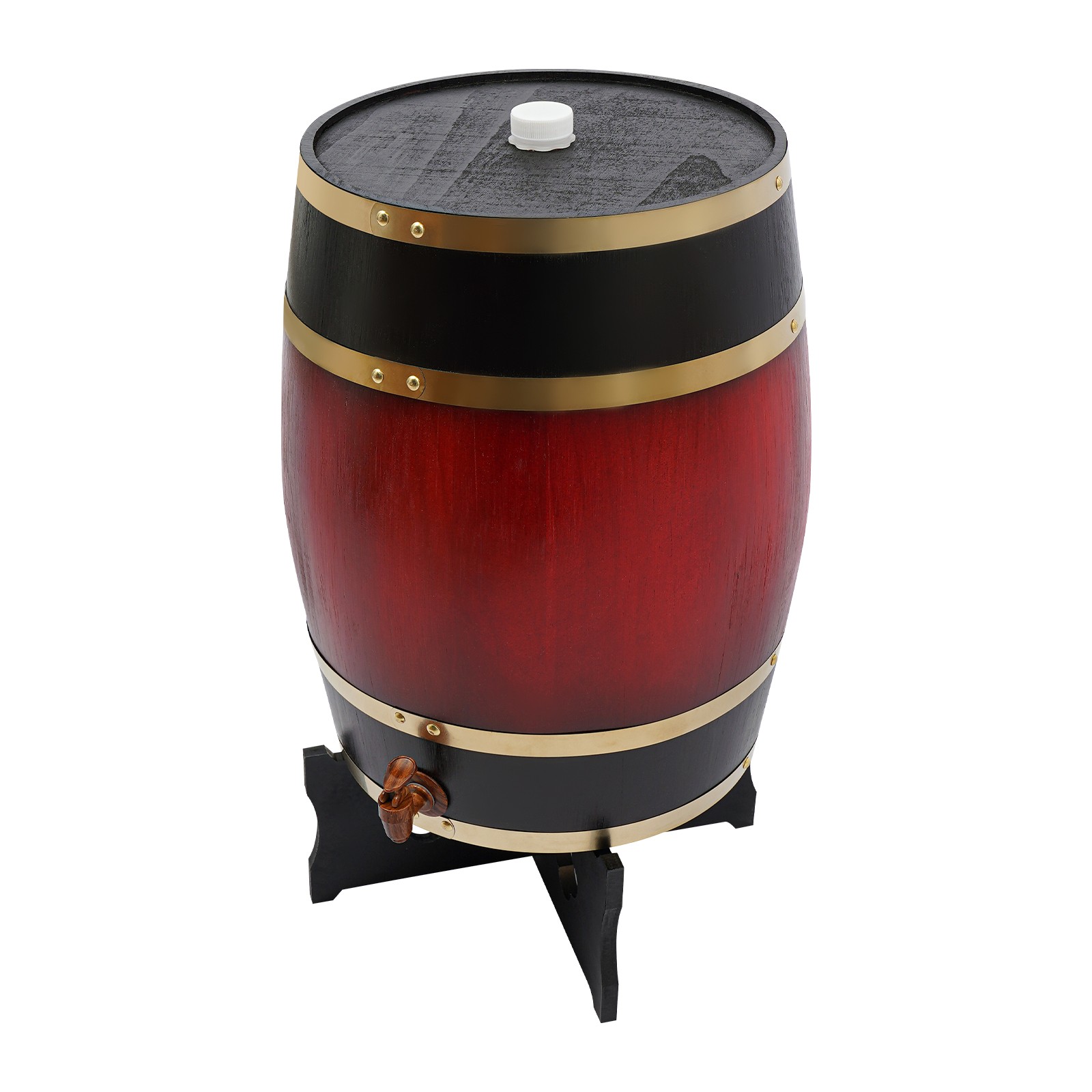 30L Wine Barrel Wood Wine Barrel Vertical Whiskey Wine Barrel Bucket w/Faucet