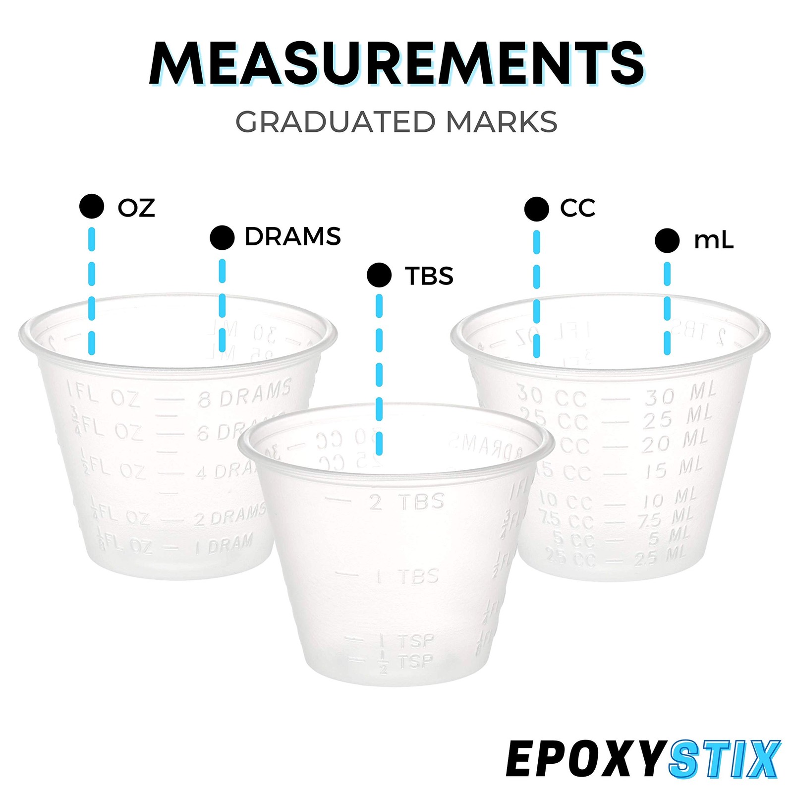 [500 Pack – 1 oz] Epoxy Resin Mixing/Medicine Cups with 100 Bonus Mixing Stic…