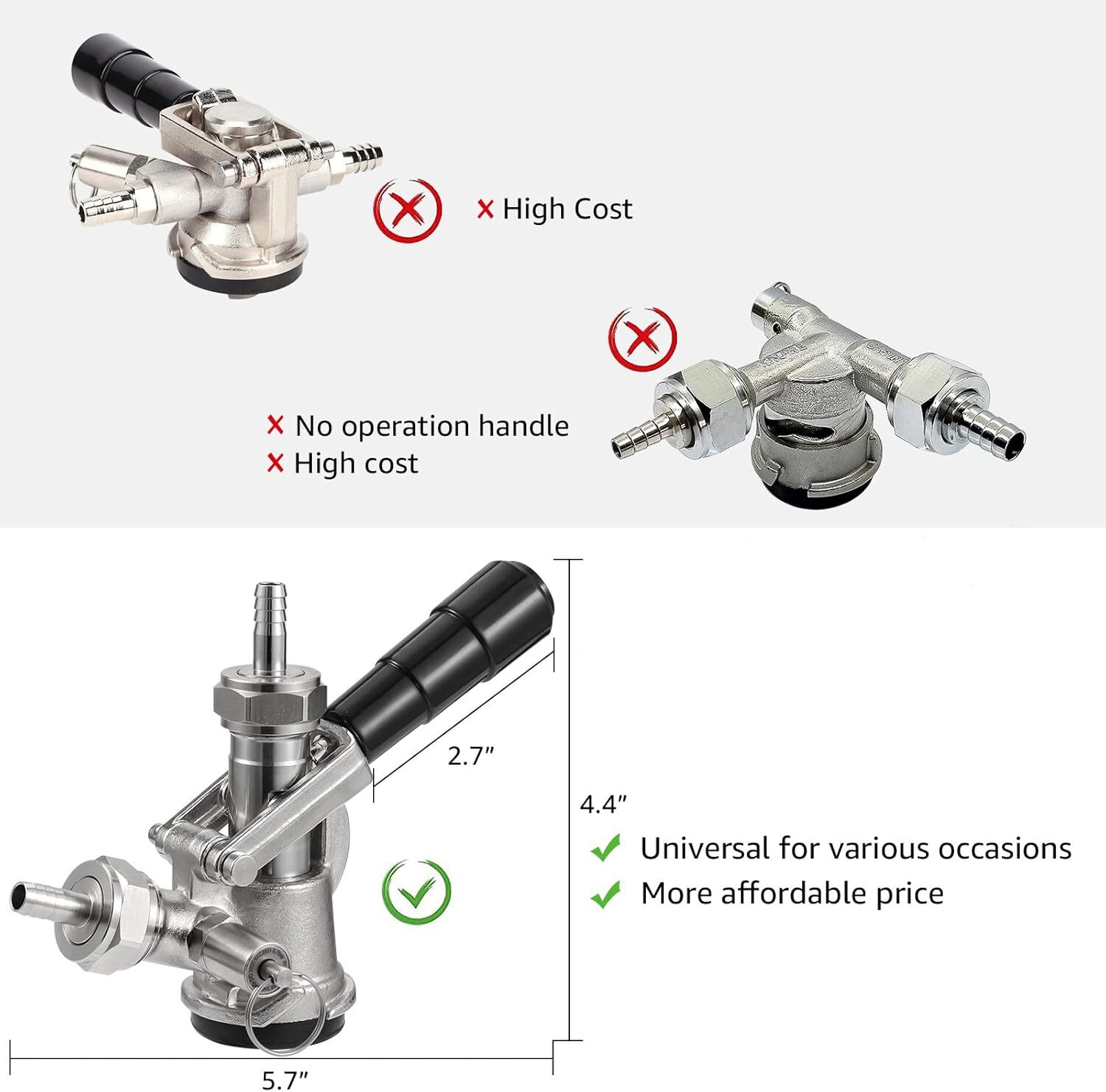 D System Keg Coupler With Pressure Relief Valve For Beer And Carbonation