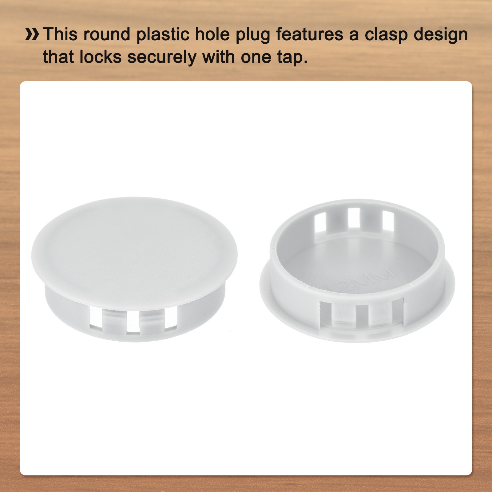 32Pcs 45mm Light Gray Nylon Plastic Round Locking Hole Plugs Insert End Cap