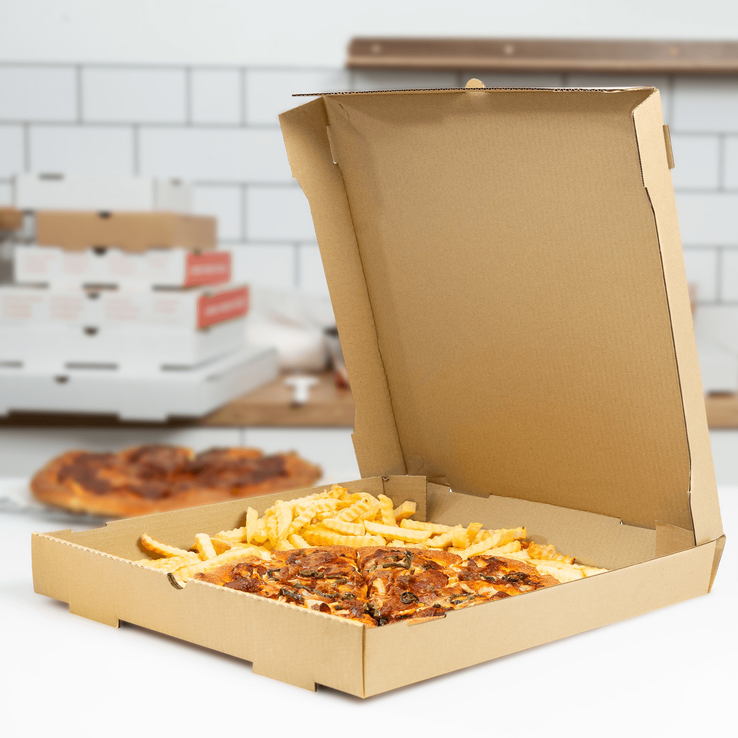 Karat Corrugated Pizza Box, 16»x16»x2», Kraft – 50 pcs, FP-PBF16K