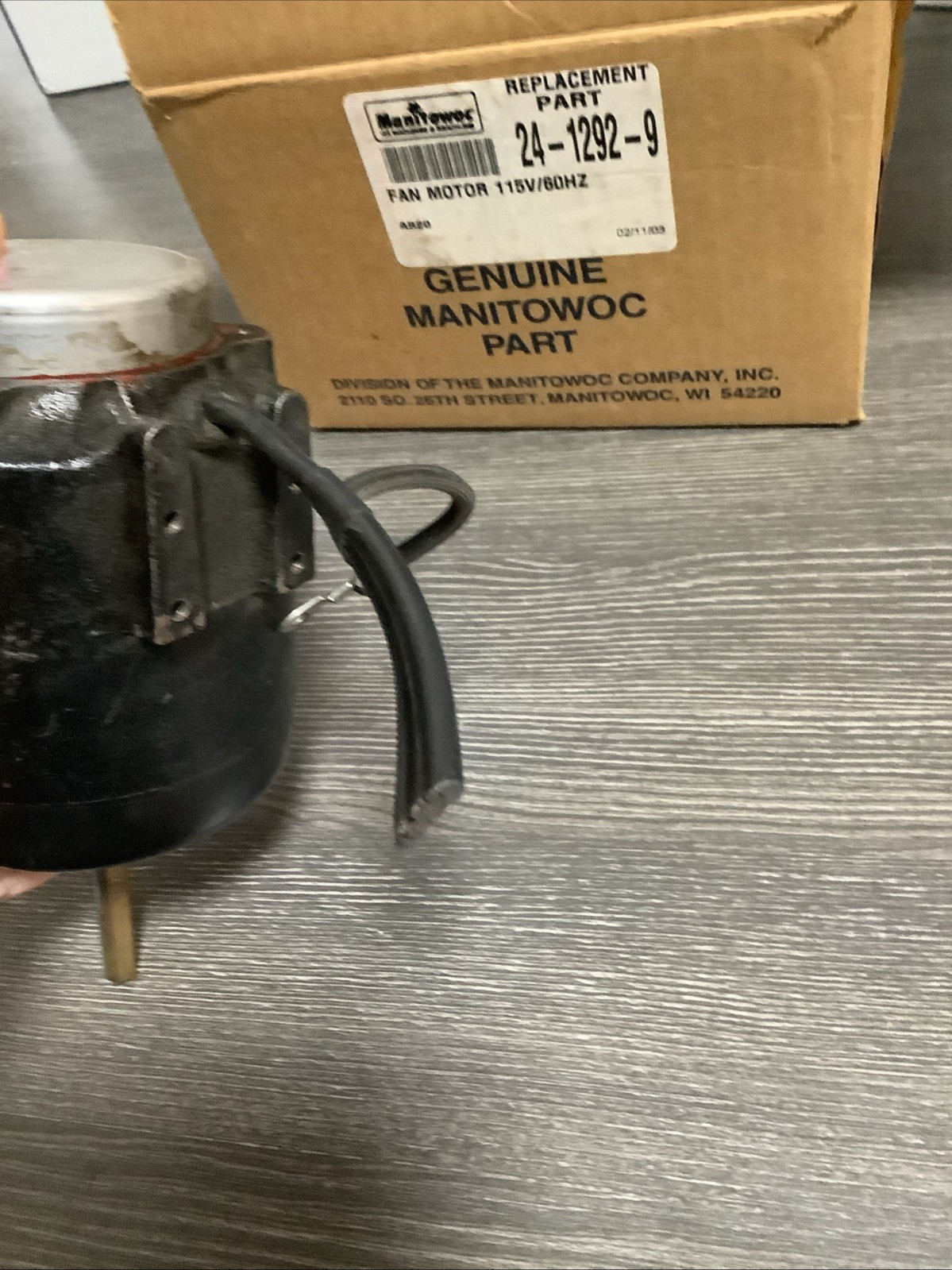 2412929 Manitowoc Ice Cond Fan Motor 115V /60HZ 24-1292-9 Vintage NOS Open Box