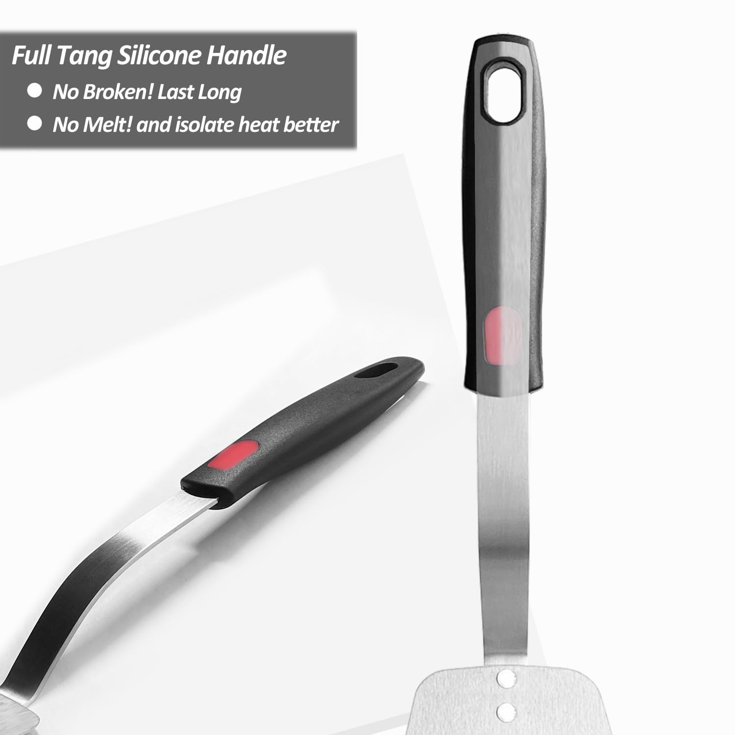 Stainless Steel Flexible Spatula Solid Turner, XiaoZu Thin X’ Large, Sliver