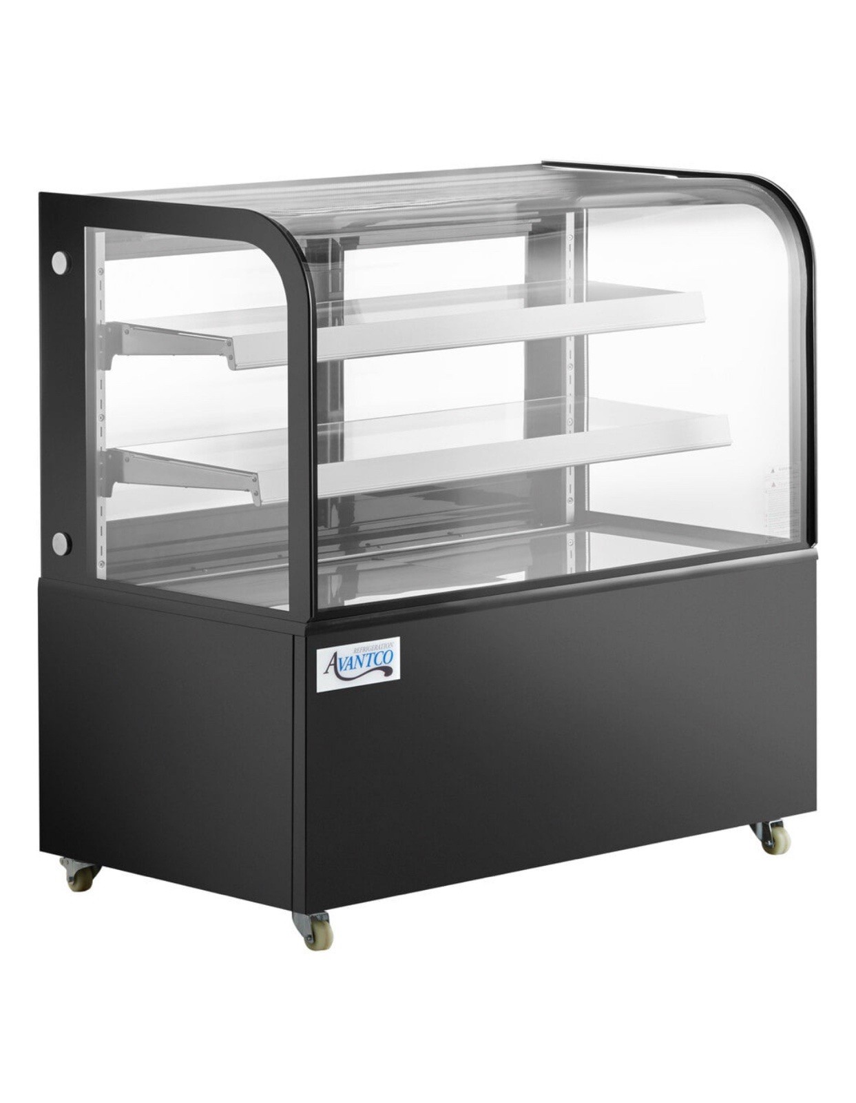 Avantco BC-48-HC 48” curved glass black refrigerated bakery diaplay Case