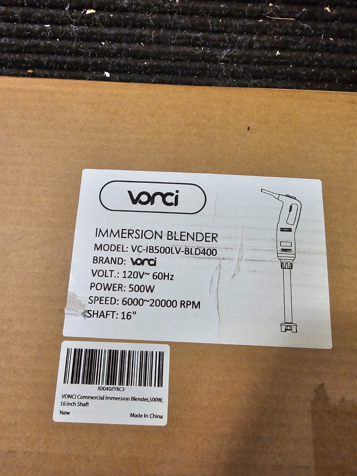 VONCI VC-IB500LV-BLD400 500W Commercial Immersion Blender, 16″ Removable Shaft