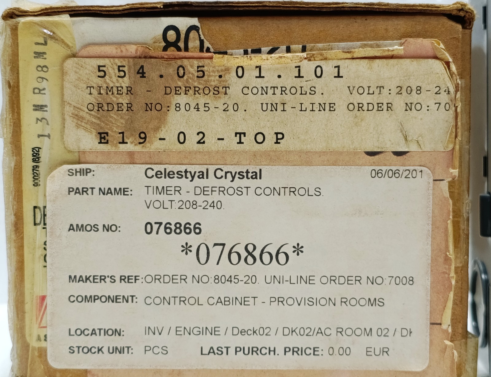 Paragon 8045-20 D-FROST-O-MATIC Defrost Control Timer 208-240V 60Hz 40A 2HP NEW