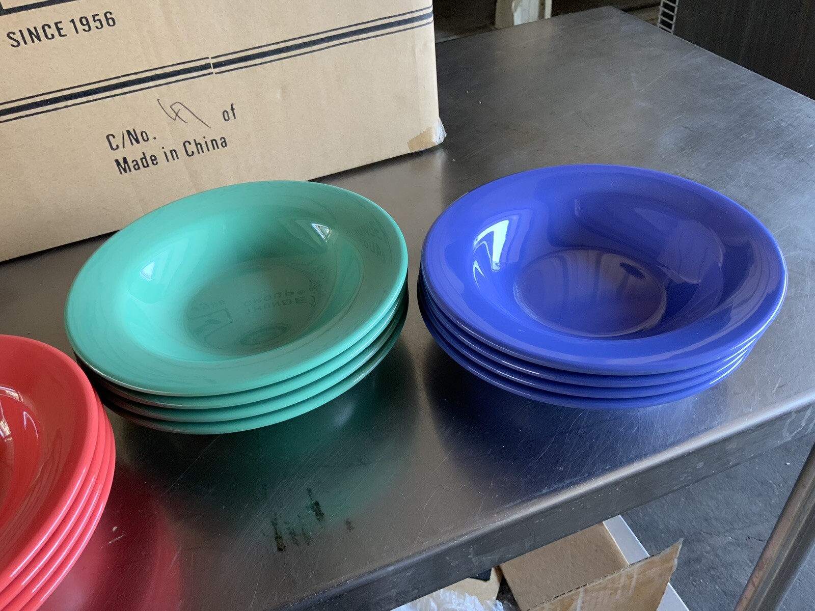New Thunder Group 48 Melamine 8 OZ 7 3/4″ WIDE RIM SALAD BOWL Blue Orange Green