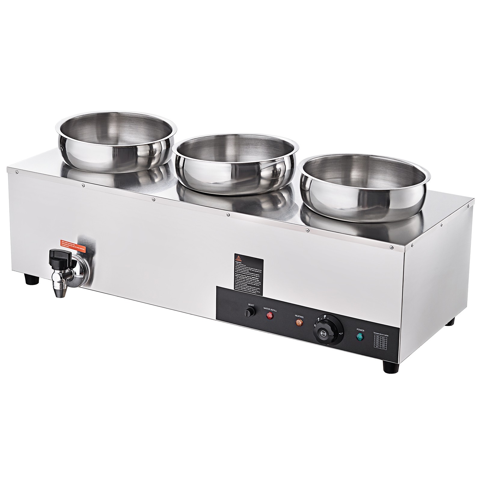 Uimoso Commercial Soup Warmer Soup Station with 3*7.4Qt Pot Soup Kettle Warmer