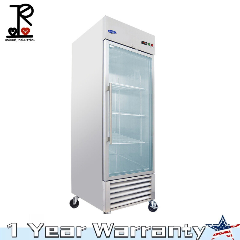 27″ Commercial Display Refrigerator 23 Cu.ft Stainless Steel with LED Lighting