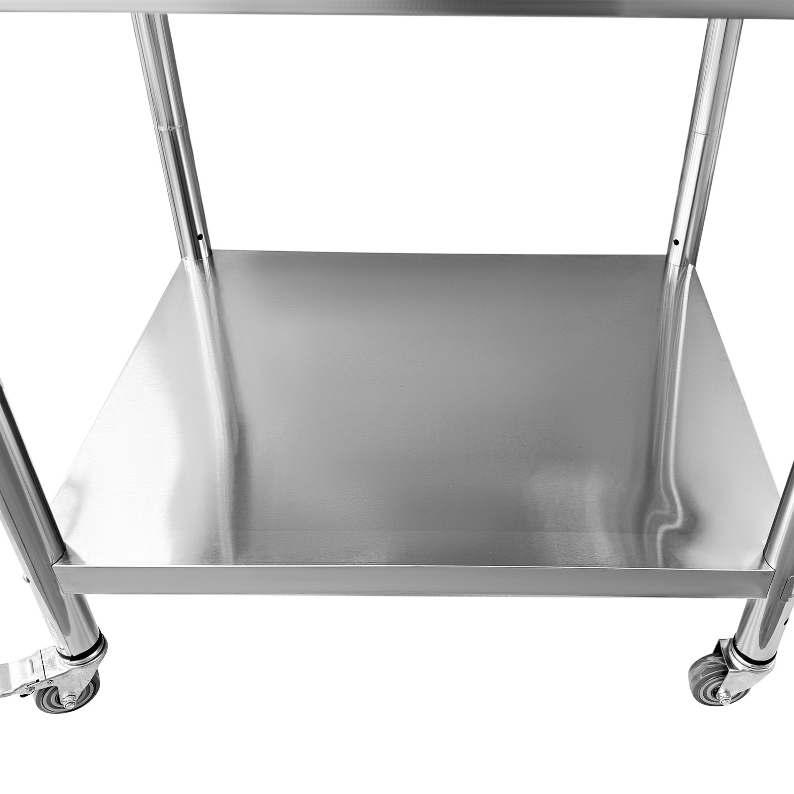 Stainless Steel Work Table with 4 Wheels 30x36x34 3-Stage Adjustable Shelf