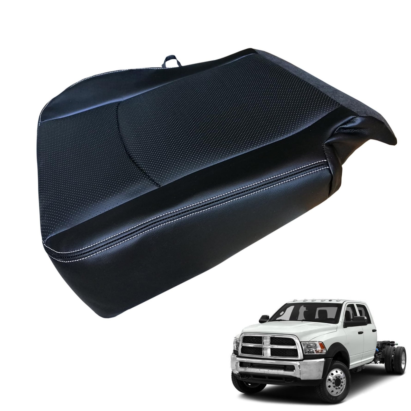 Black Seat Cover Driver Side Bottom Replacement for 2013-2018 Ram 1500 2500 3500