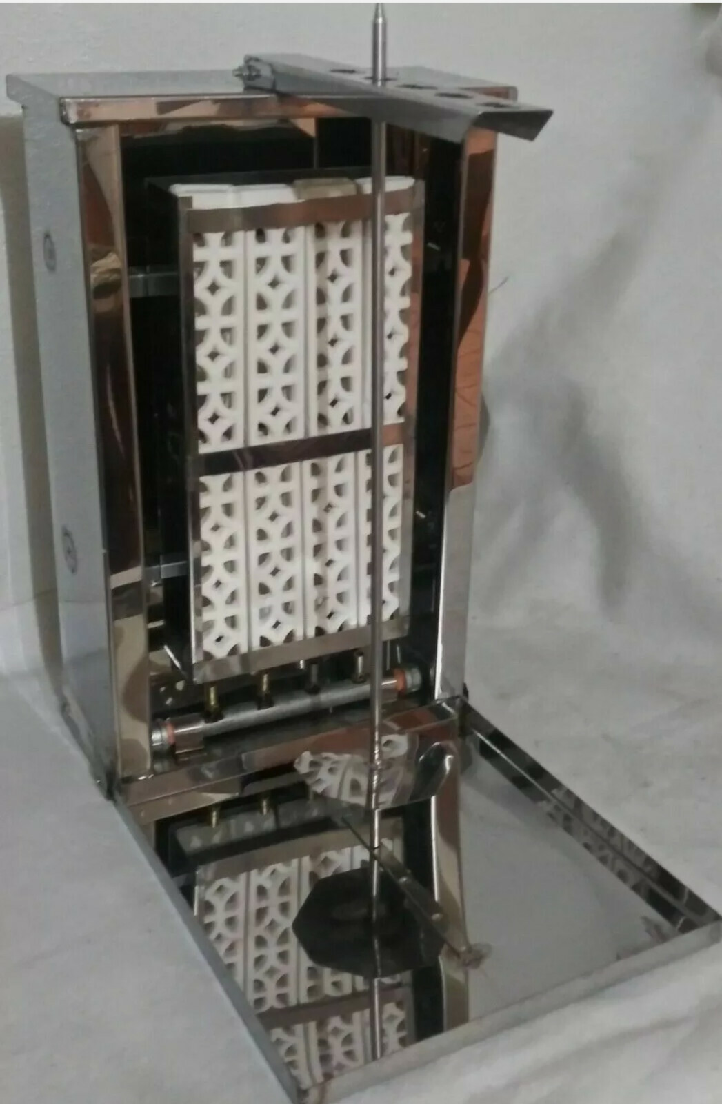 TROMPO TACOS AL PASTOR 4 GAS BURNER 8 BRICK 50KG PASTORERO ADOBADA MACHINE GRILL