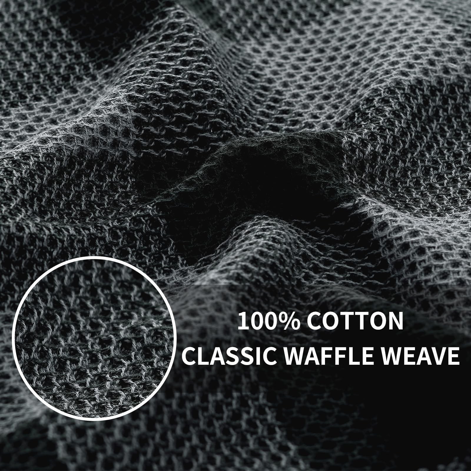Homaxy 100% Cotton Waffle Weave Check Plaid Dish Cloths, 12 x 12 Inches, Super S