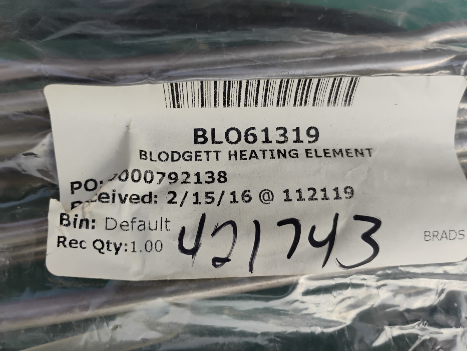 Blodgett 61319 Heating Element, 200-208V, 9KW