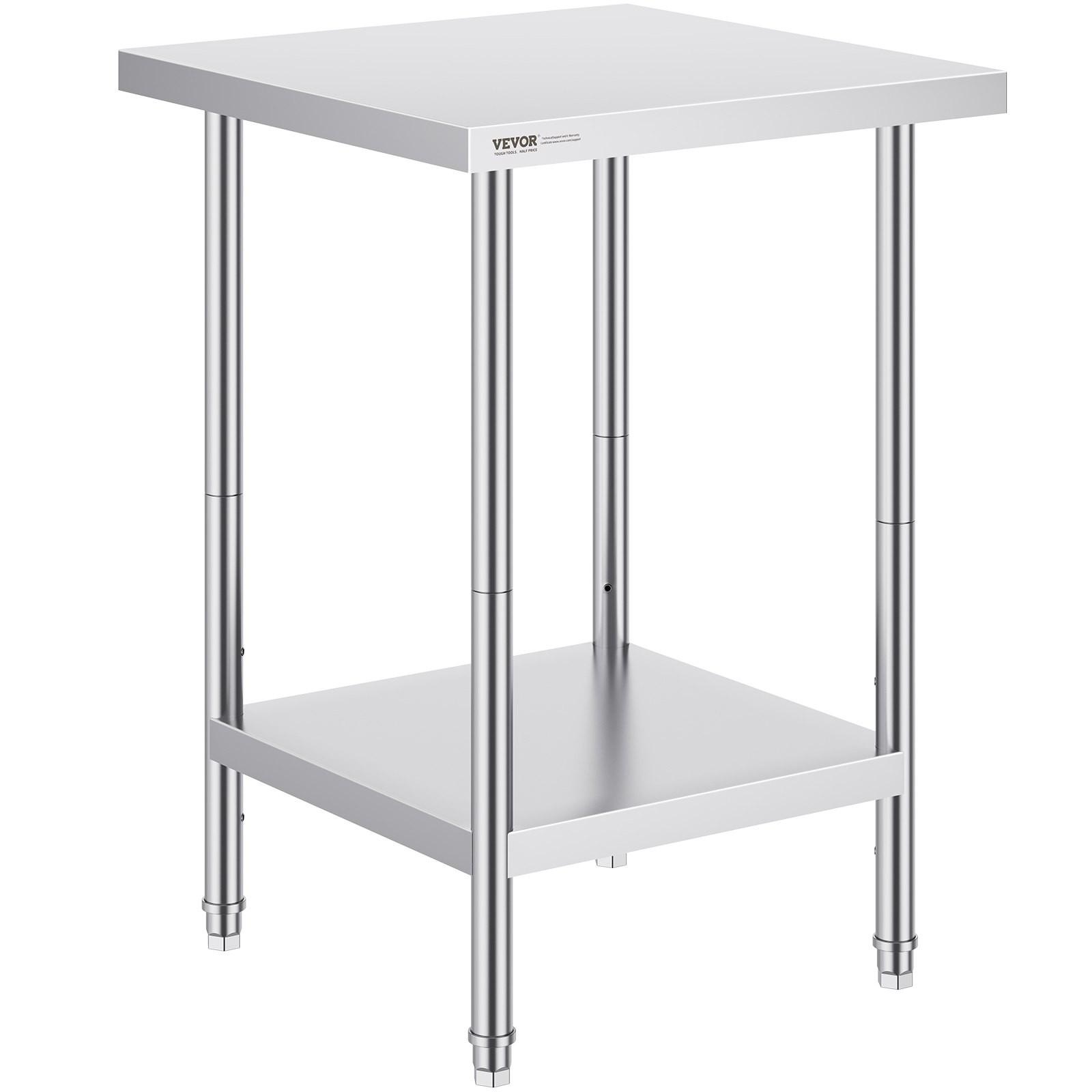 Stainless Steel Prep Table, 24 x 24 x 34 Inch, 700 lbs Load Capacity, Heavy Duty