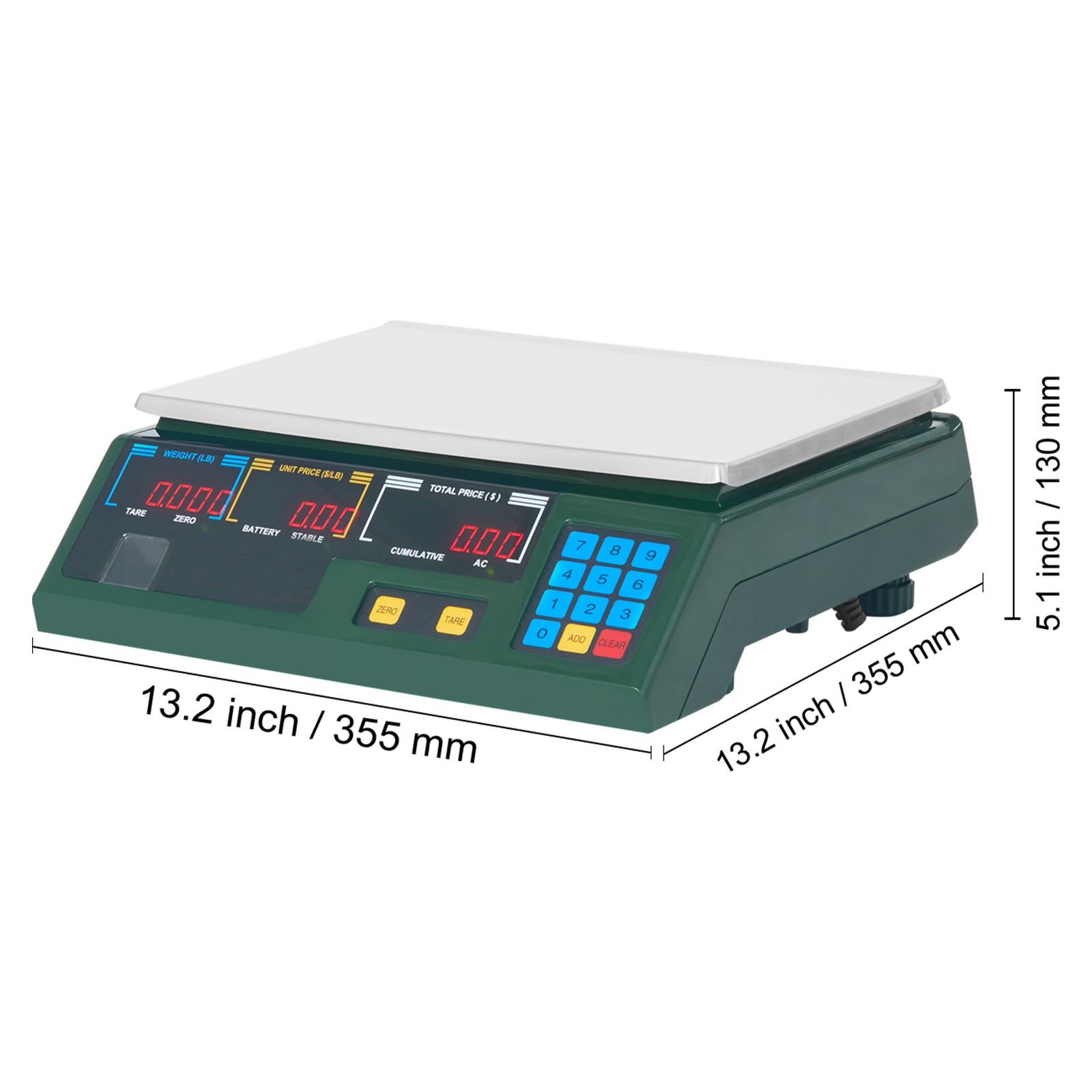 VEVOR 66Lbs 30KG Digital Weight Scale Price Computing Commercial Food Meat Scale