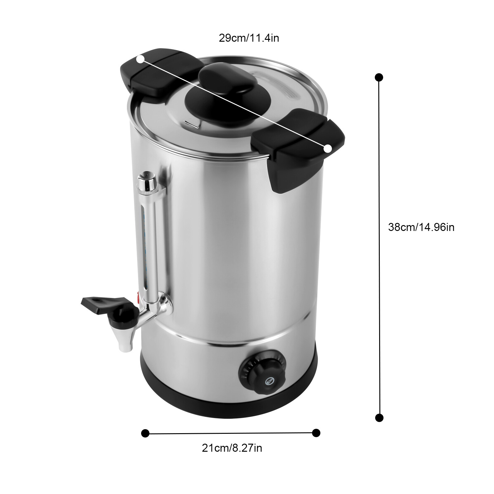 2.11-Gallon Stainless Steel Coffee Urn Commercial Dispenser for Tea Coffee Cater