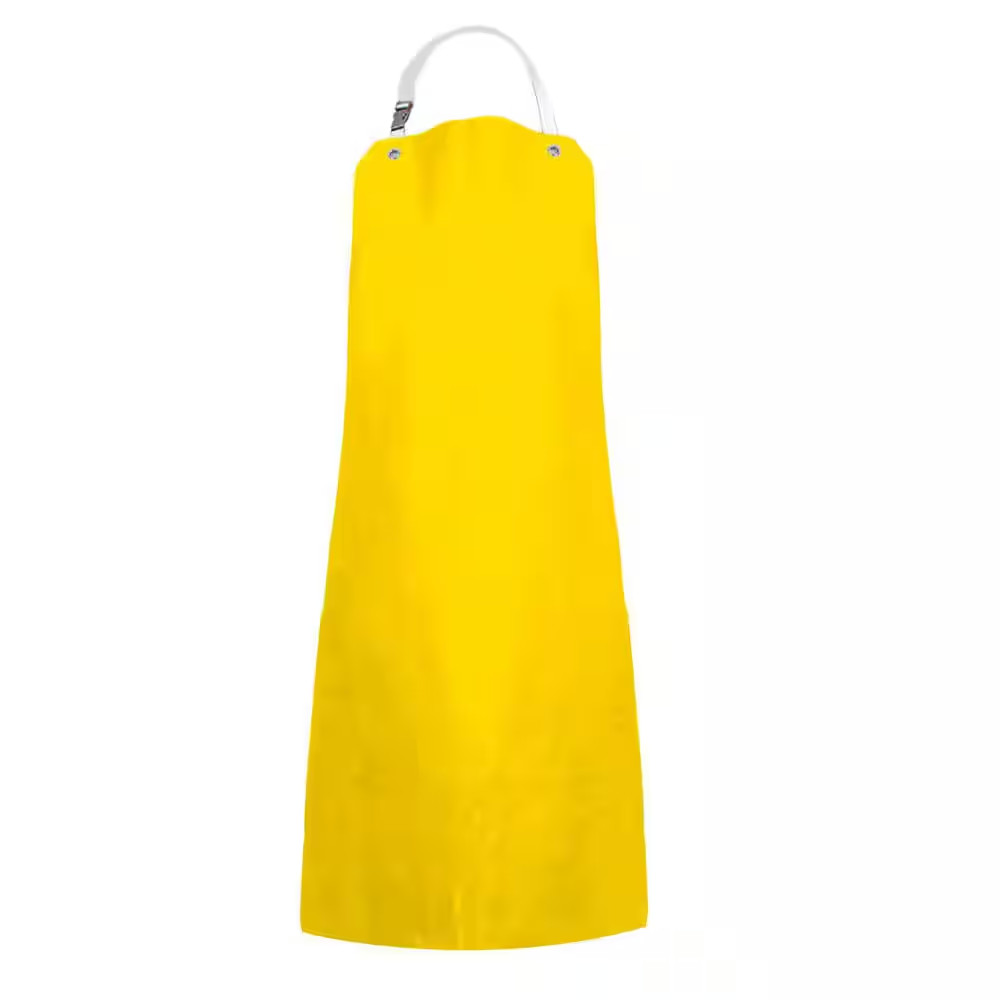 Yellow Heavy Duty Nitrile Industrial Bib Apron Chemical and Oil Resistant